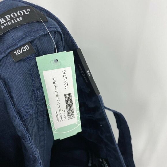 Liverpool Pants Dave Crop Linen Straight - Picture 7 of 10